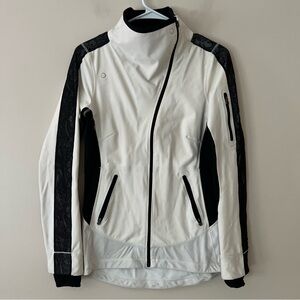 Lululemon Run Draft Dodger Zip Jacket Athletic White And Black Women's Size 4